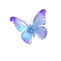 梦幻彩色蝴蝶插画