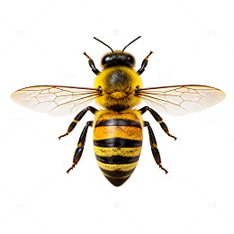 蜜蜂特写透明背景素材