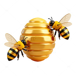 卡通蜜蜂蜂巢插画素材