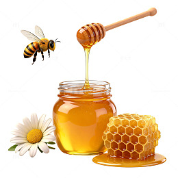 蜜蜂蜂蜜自然插画