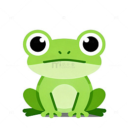 卡通绿色青蛙形象插画