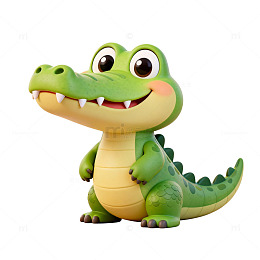 卡通可爱鳄鱼插画素材