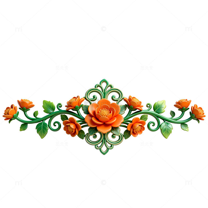 雕花装饰花纹图案设计元素