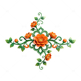 彩泥花卉装饰图案