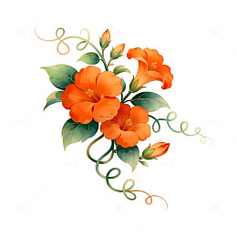 水彩花卉装饰图案设计素材