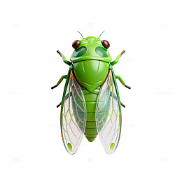 卡通绿色昆虫插画