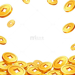 金币财富金色飘落插画