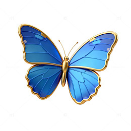 蓝色梦幻蝴蝶图案设计素材