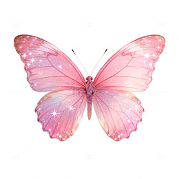 梦幻粉色蝴蝶艺术插画