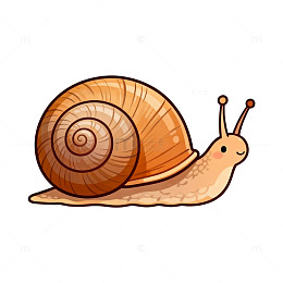 卡通蜗牛插画设计素材