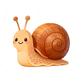 卡通蜗牛插画素材
