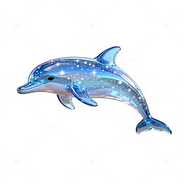 梦幻蓝海豚装饰图案设计
