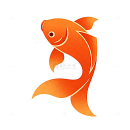 简约风格金鱼图案装饰元素
