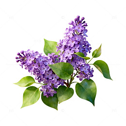 丁香花束插画素材