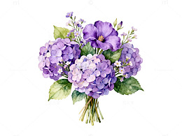 水彩花卉插画花束装饰设计素材