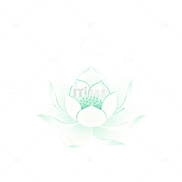 简约风莲花月亮图案设计素材