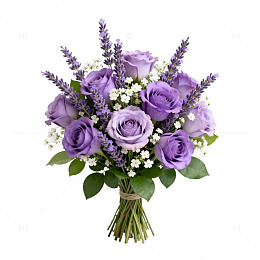 薰衣草玫瑰鲜花束
