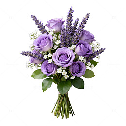 紫色玫瑰薰衣草花束