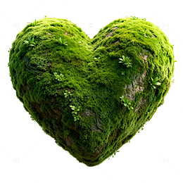 心形苔藓绿意盎然