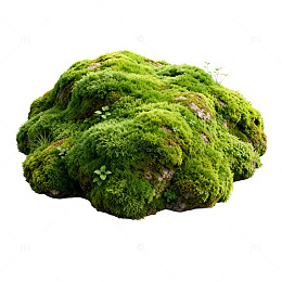 绿色苔藓石头景观装饰素材