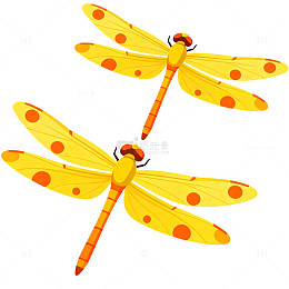 卡通蜻蜓插画设计素材