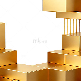 金色立方体几何背景设计素材