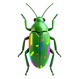 金属质感昆虫插画