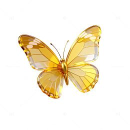 透明金蝶梦幻插画