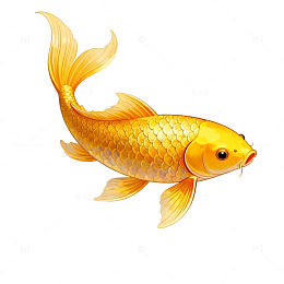 金黄色锦鲤插画素材