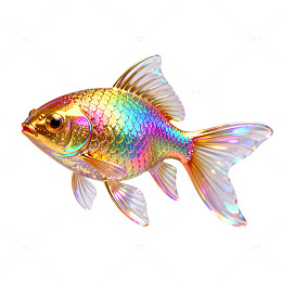彩虹鱼金属工艺品装饰摆件