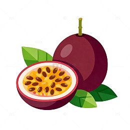 卡通风格百香果插画素材