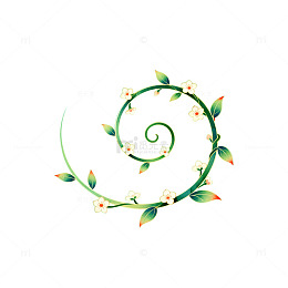 绿色螺旋花卉装饰图案