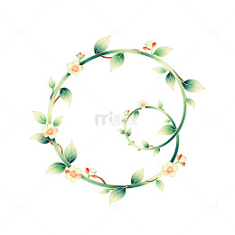 绿色背景花环插画