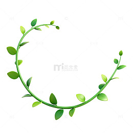 绿叶花环清新自然装饰