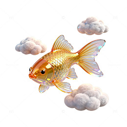 幻想金鱼云间游