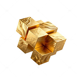 金色立方体艺术装饰设计图