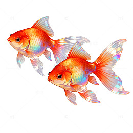 金鱼艺术插画设计素材