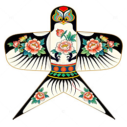 传统中国风鸟形风筝图案