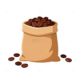 卡通咖啡豆袋图案设计素材