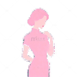 像素风女性剪影插画