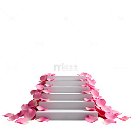 简约花瓣装饰台阶场景