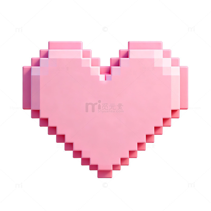 像素爱心装饰图案