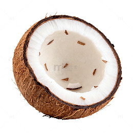 新鲜椰子切开特写