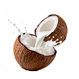 椰奶飞溅创意插画设计素材