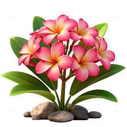 清新花卉插画鸡蛋花设计素材