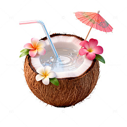 椰子饮料装饰素材
