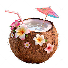 热带风情椰子饮料设计素材