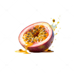 夏日百香果果汁喷溅