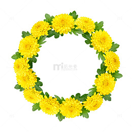 鲜花圆环装饰平面设计图样