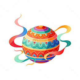 彩绘球体装饰图案设计